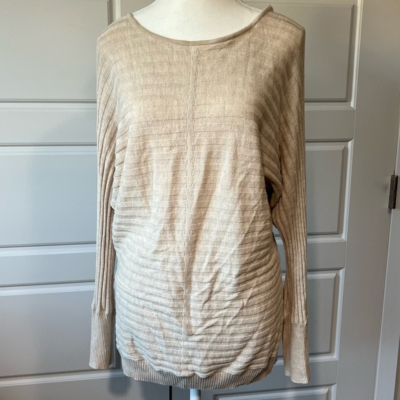 Ribbed Knit Dolman Sleeve‎ Pullover Sweater Lightweight Comfy Casual - Picture 1 of 7